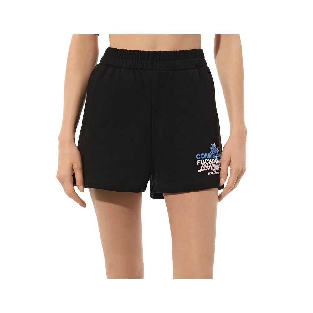 Comme Des Fuckdown Chic Black Cotton Shorts with Side Women's Pockets