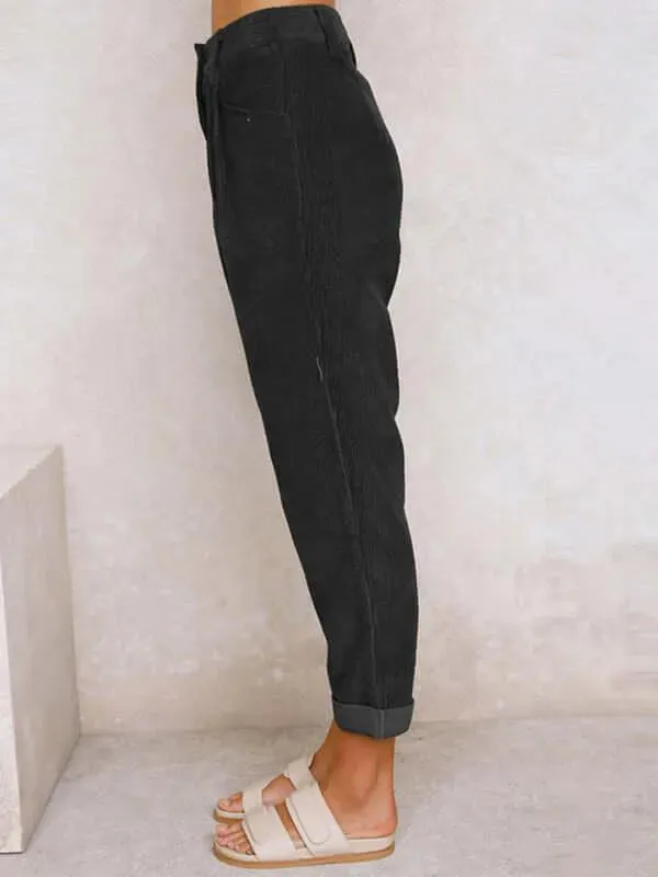 Corduroy Loose Straight Women Pants