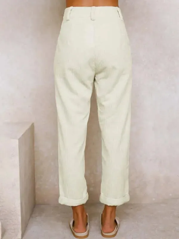 Corduroy Loose Straight Women Pants