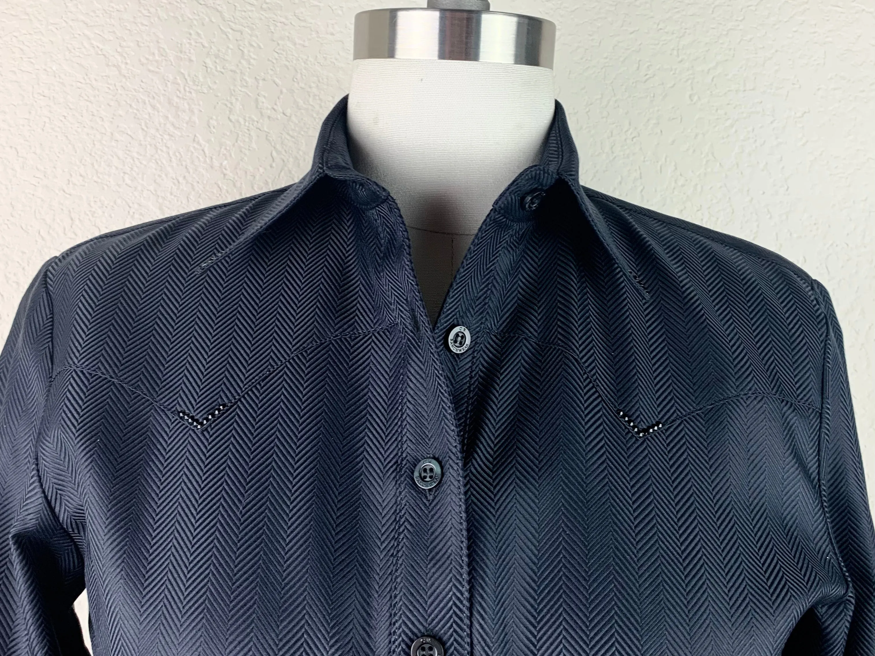 CR Western Pro Black Herringbone Italian Cotton