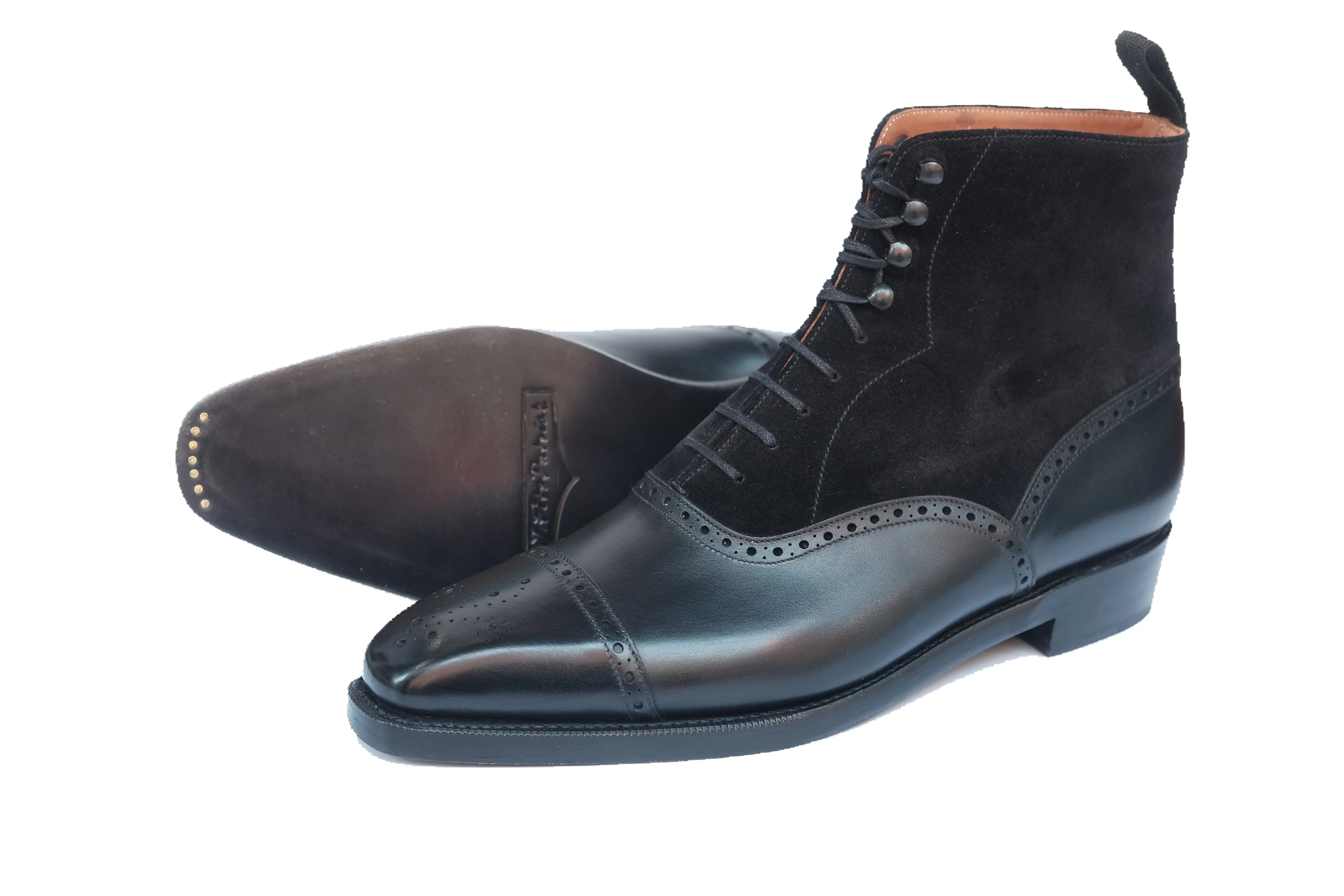 David - MTO - Black Calf / Black Suede - MGF Last - Double Leather Sole