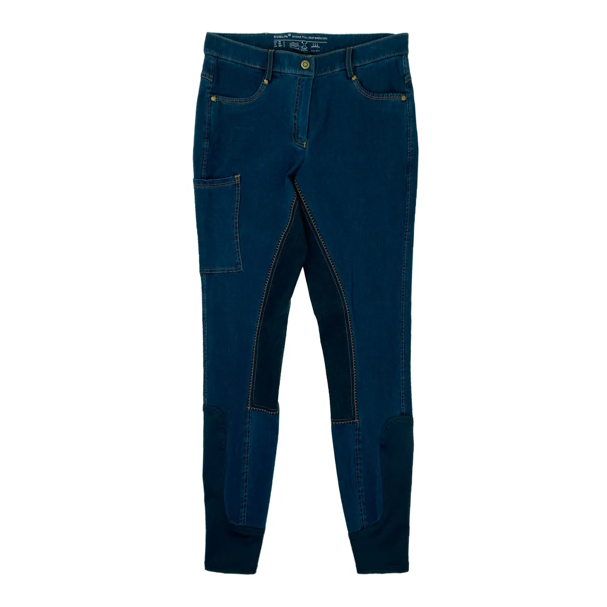 Dublin 'Shona' Full Seat Denim Breeches in Blue Denim - Women's 28