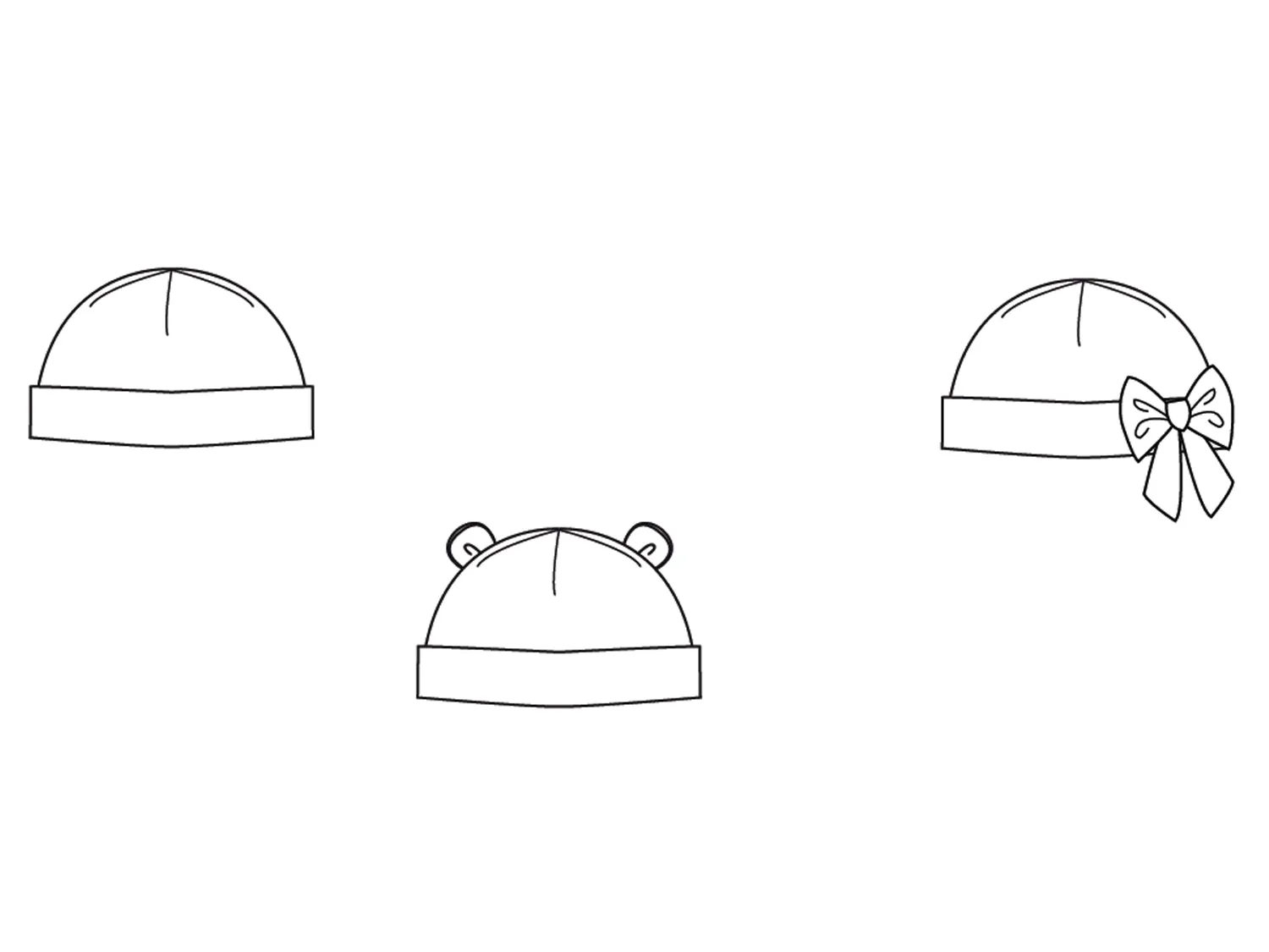 Easy Baby Hat sewing pattern pdf newborn to 3Y, for Children Boy   Girl Beanie in 3 Versions. Nice Baby shower gift ORSO from Patternforkids