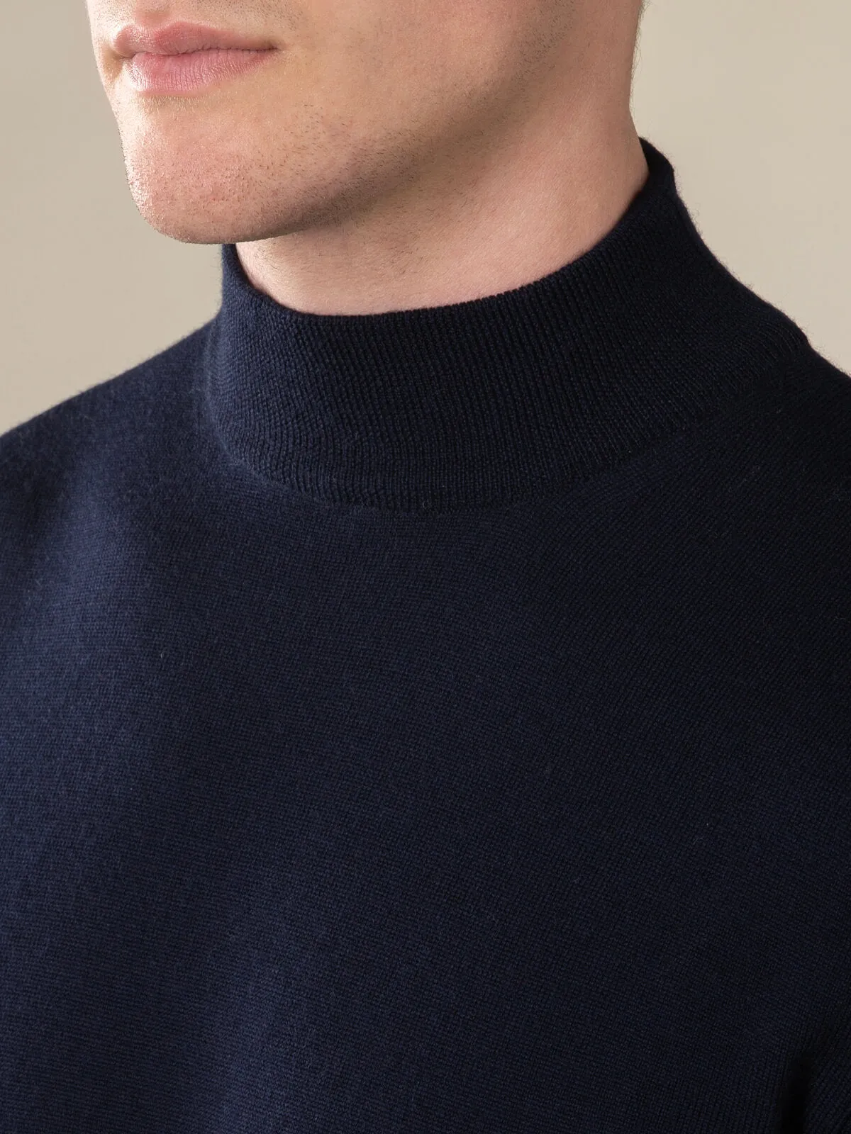 Extrafine Merino Mockneck Navy