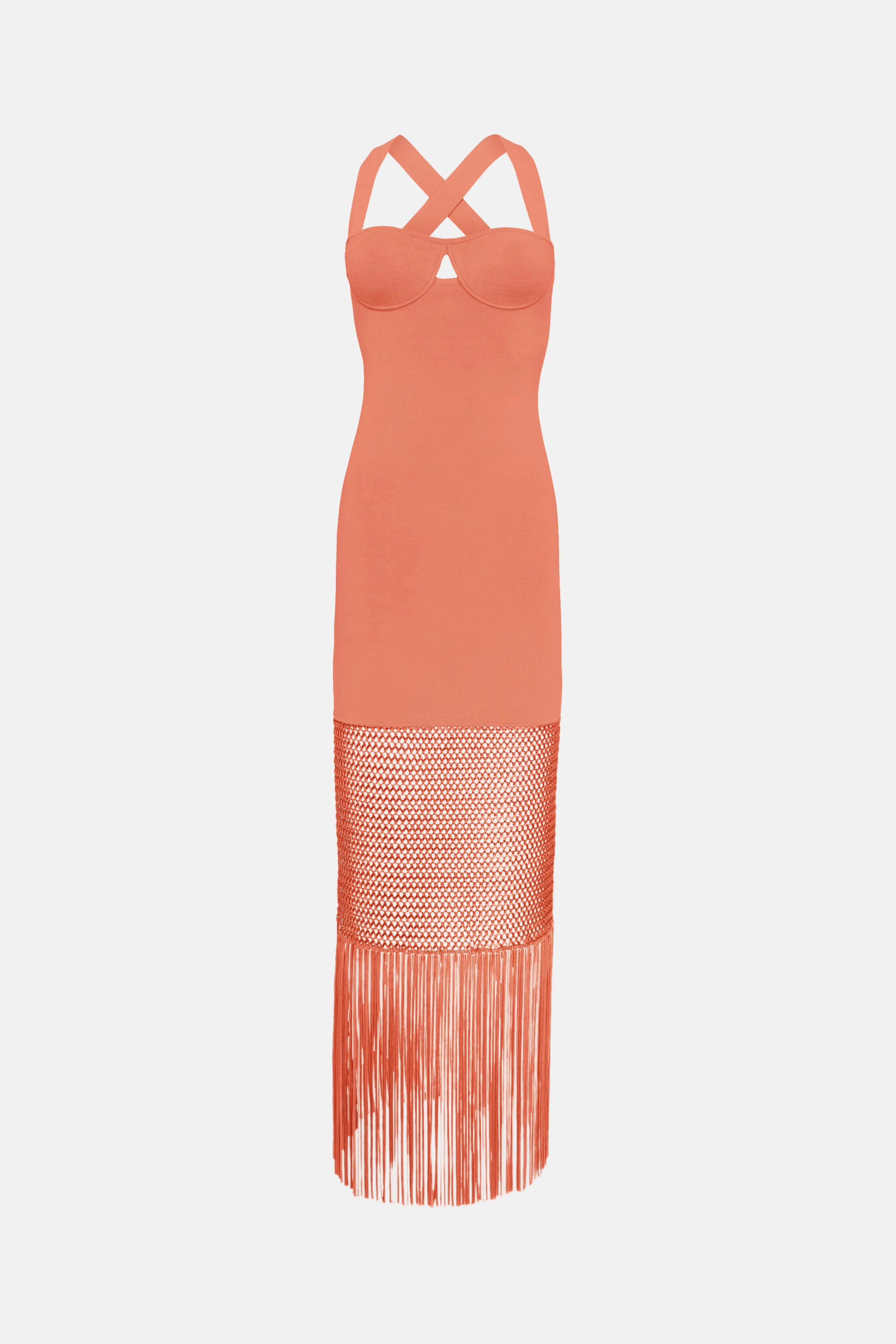 Fringe Diana Dress - Coral