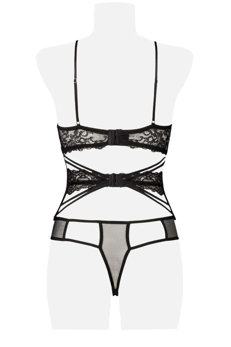 Grey Velvet Three-Part Lingerie Set