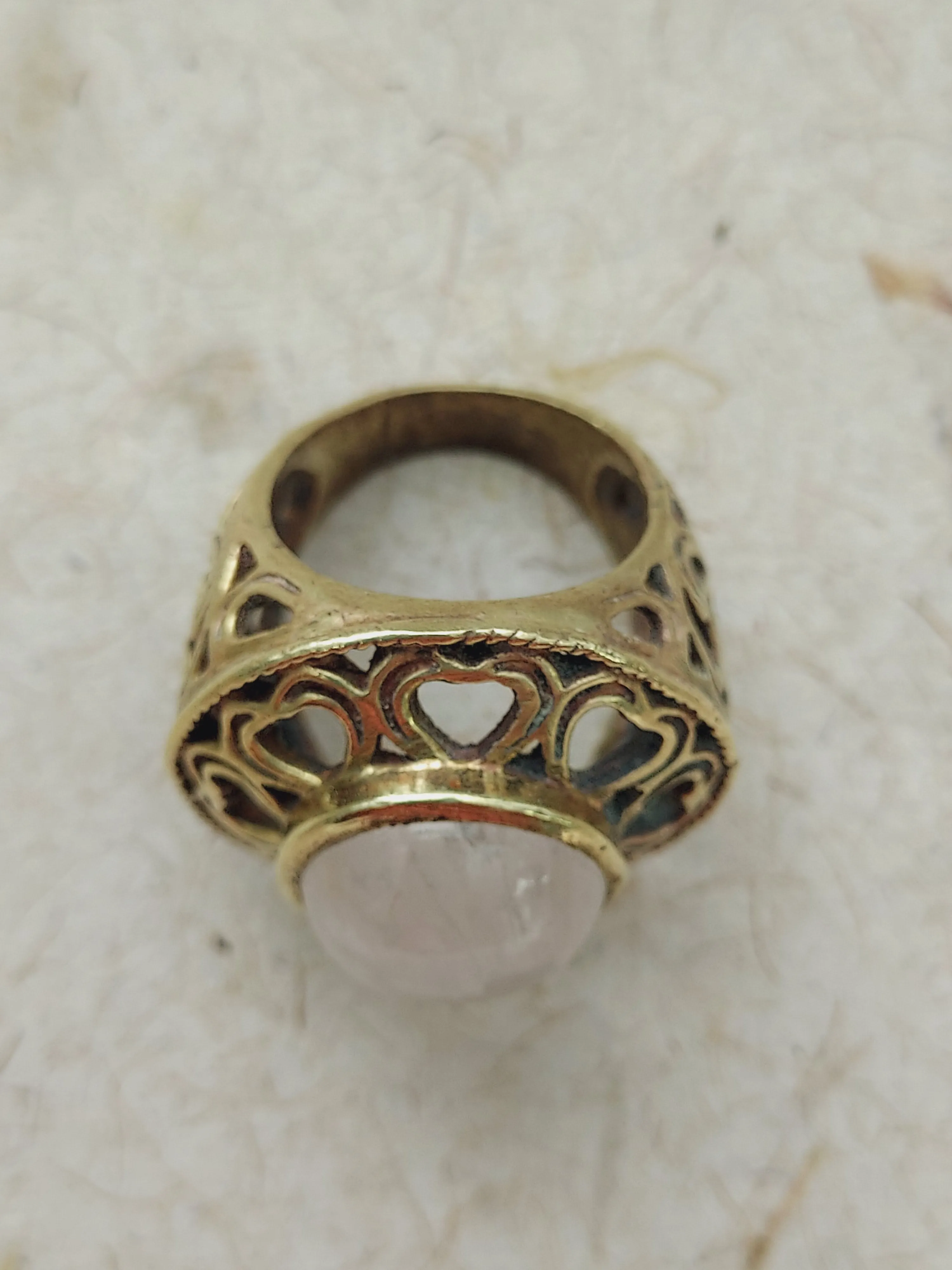 Heart Circle Stone Ring