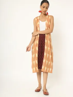 Ikat Long Shrug  (Warm Ivory )