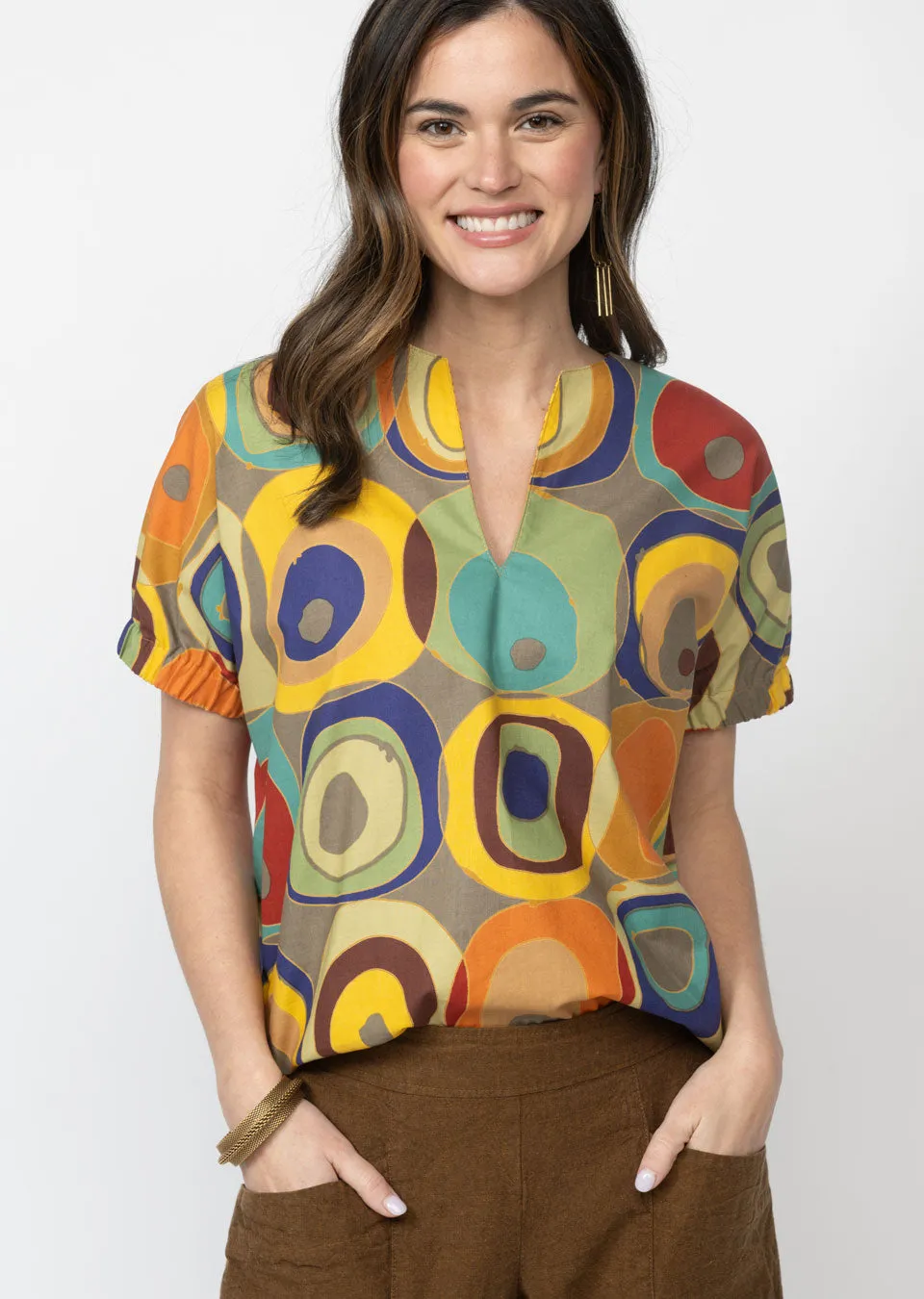 IVY JANE 70S ABSTRACT TOP - MULTI - 621486