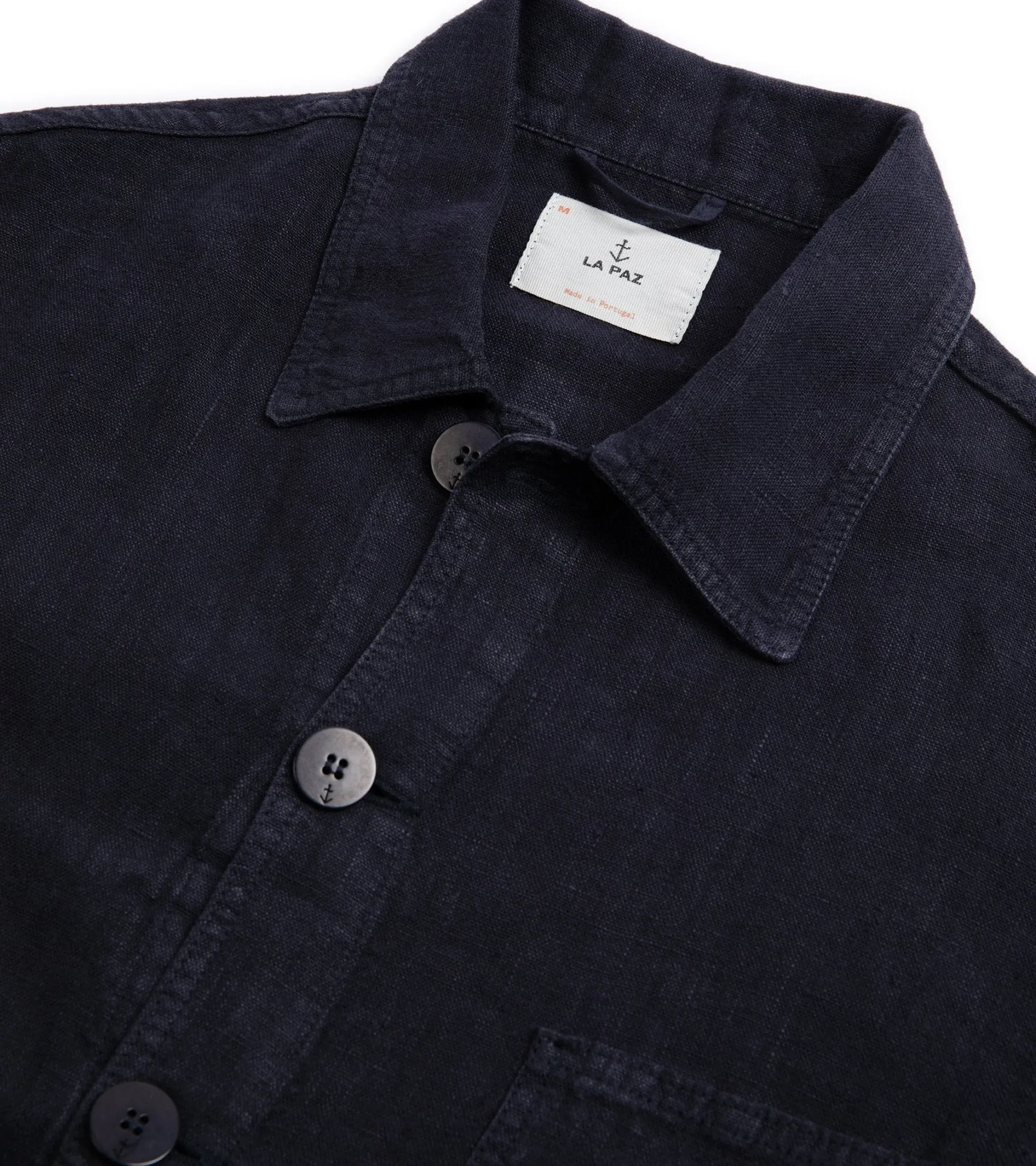 La Paz Batista Linen Work Jacket: Navy