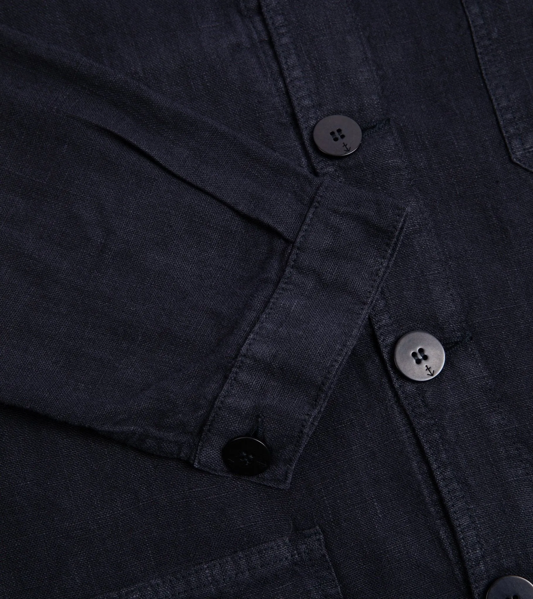 La Paz Batista Linen Work Jacket: Navy