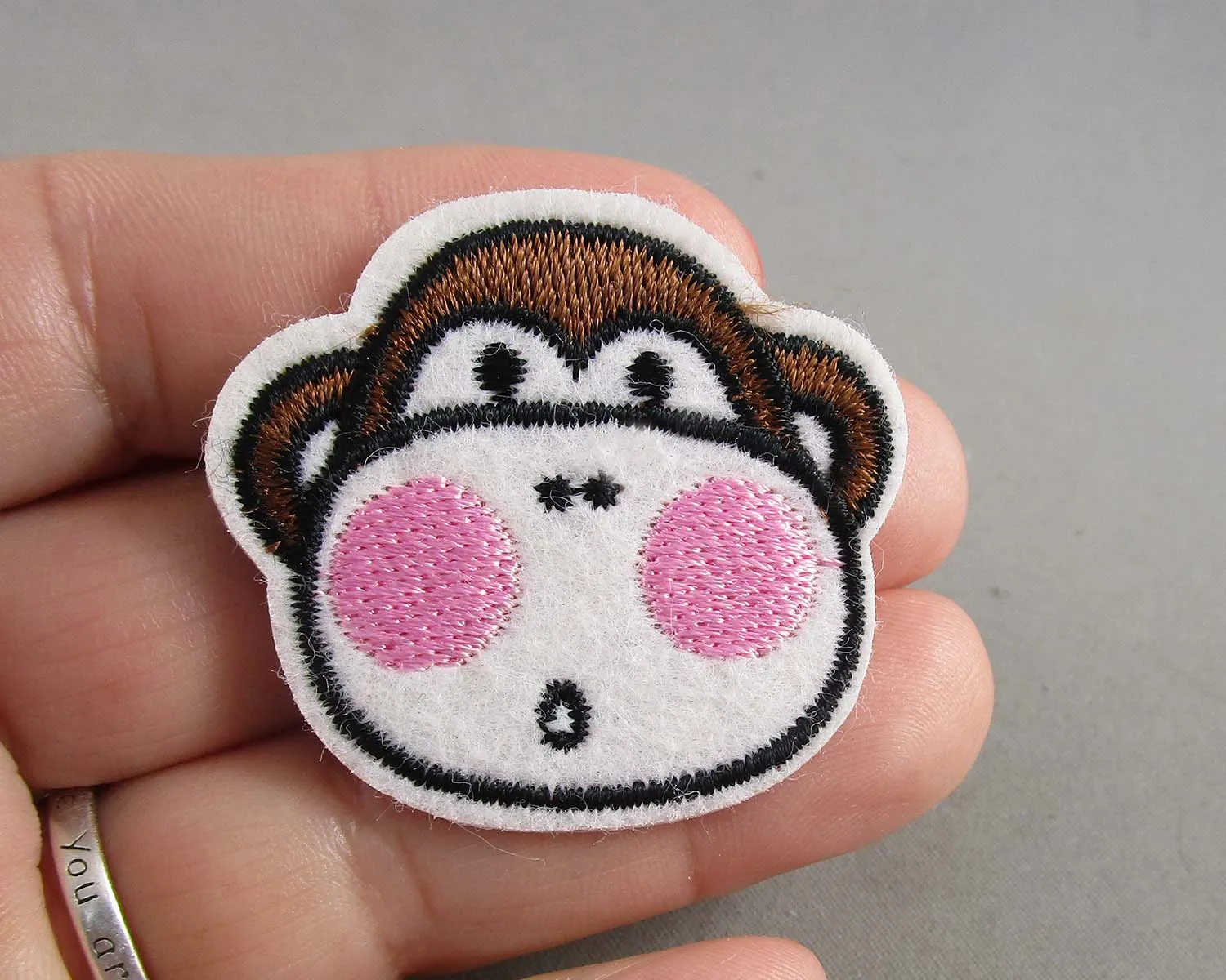 Monkey Cheeks Iron on Patch 1pc E005