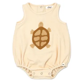 oh baby! Cotton Terry Bubble - Turtle Terry Applique - Vanilla