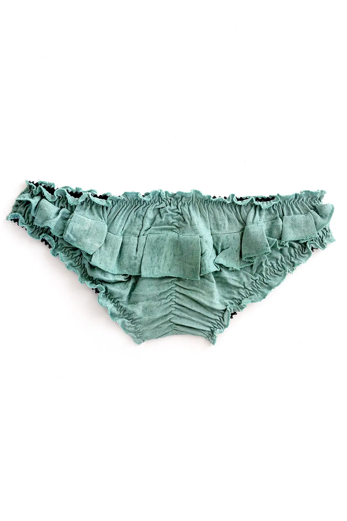 Oleander Ruffle Bloomer in Upcycled Vintage Teal