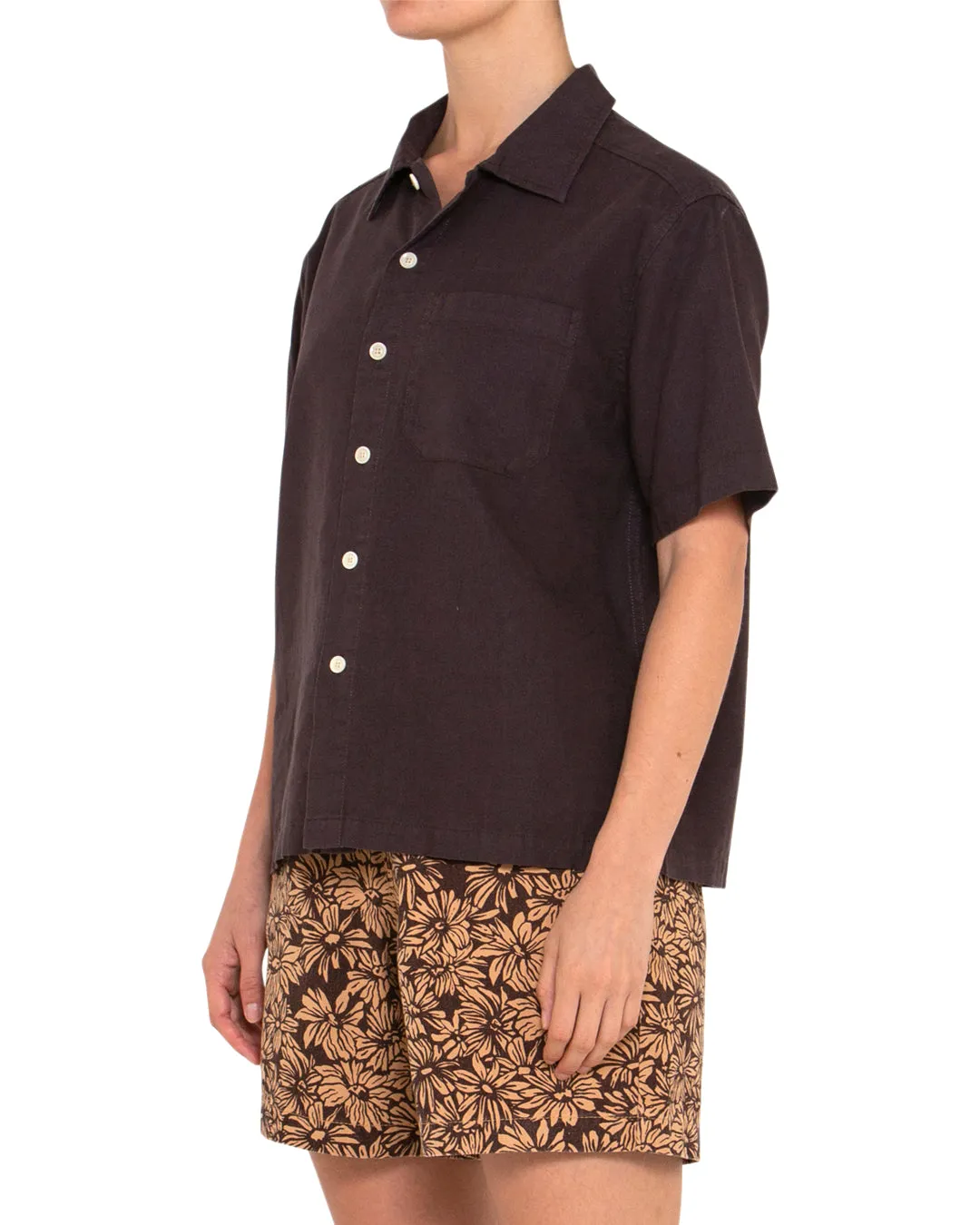 ONNIE SHORT SLEEVE SHIRT - CHOCOLATE PLUM