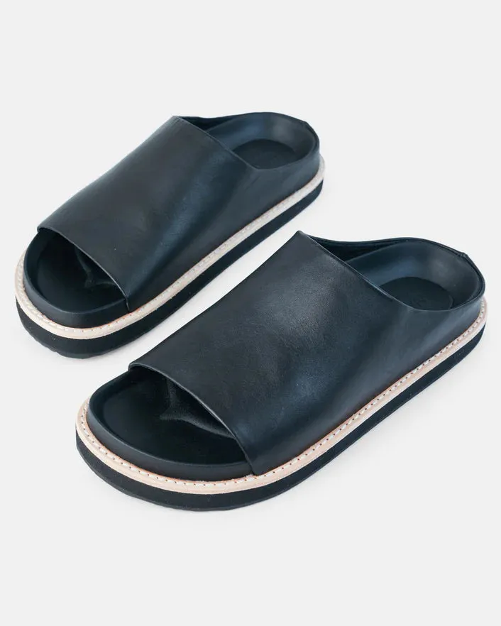 Palm Leather Slide | Black