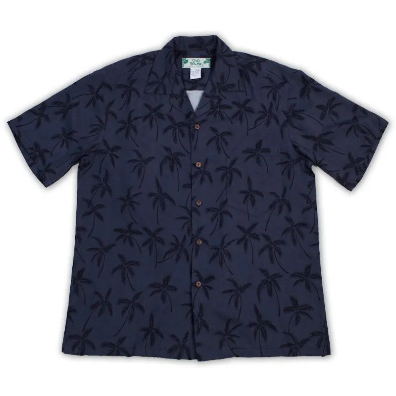 Palm Tree Simple Hawaiian Shirt | Black