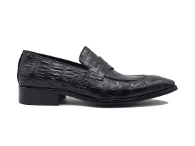 Penny Loafer Features Alligator Embossed Calfskin