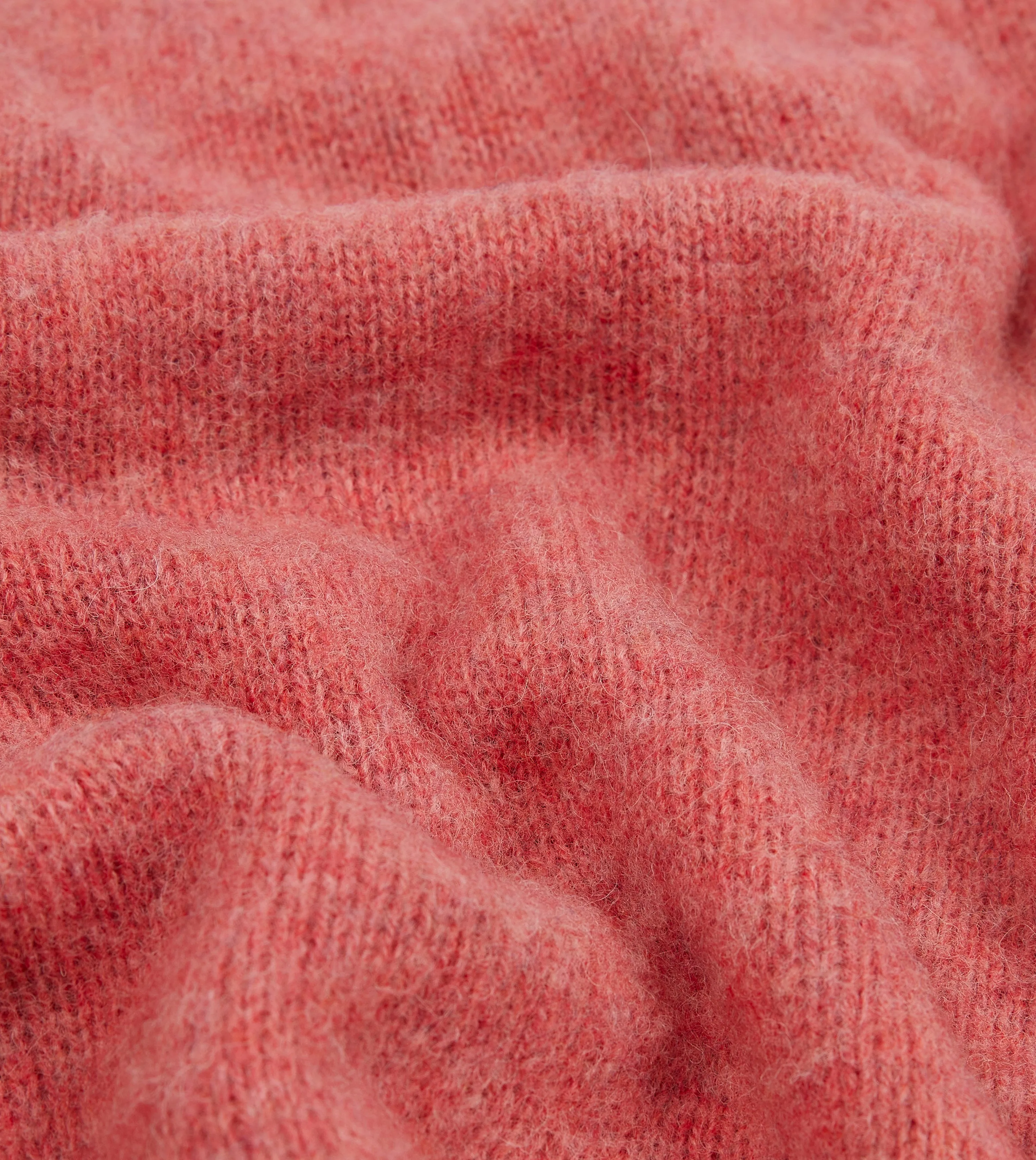 Pink Brushed Shetland Crew Neck Jumper