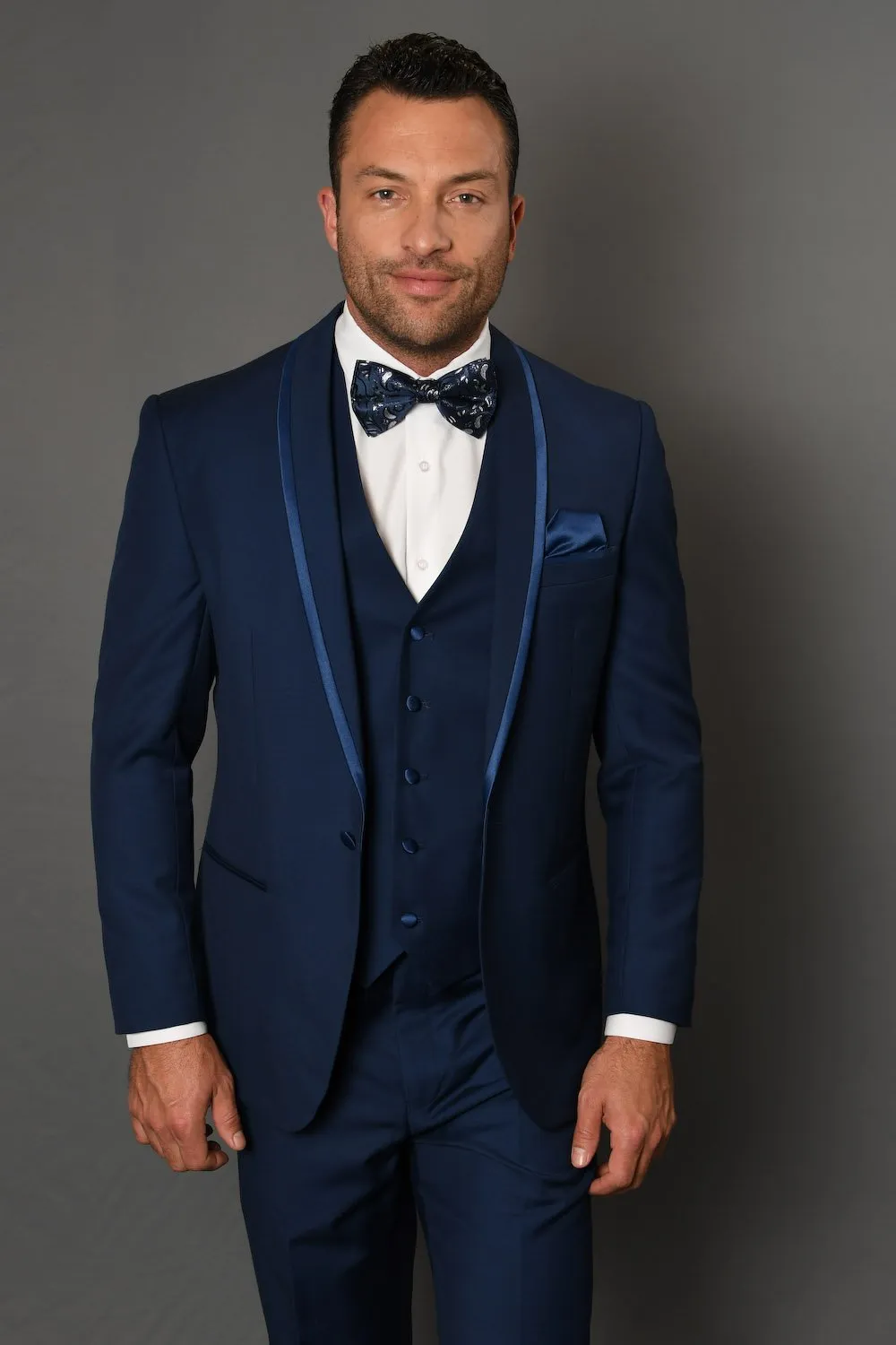 "Caesar" Sapphire 1-Button Shawl Tuxedo (4-Piece Set)