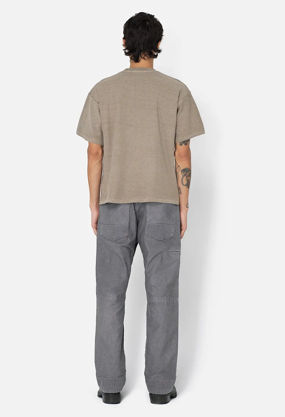 Reversed Cropped Tee / Washed Oak