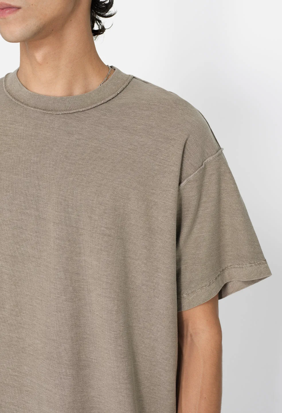 Reversed Cropped Tee / Washed Oak