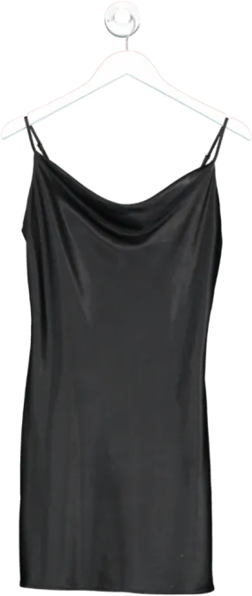 River Island Black Satin Slip Dress UK 8