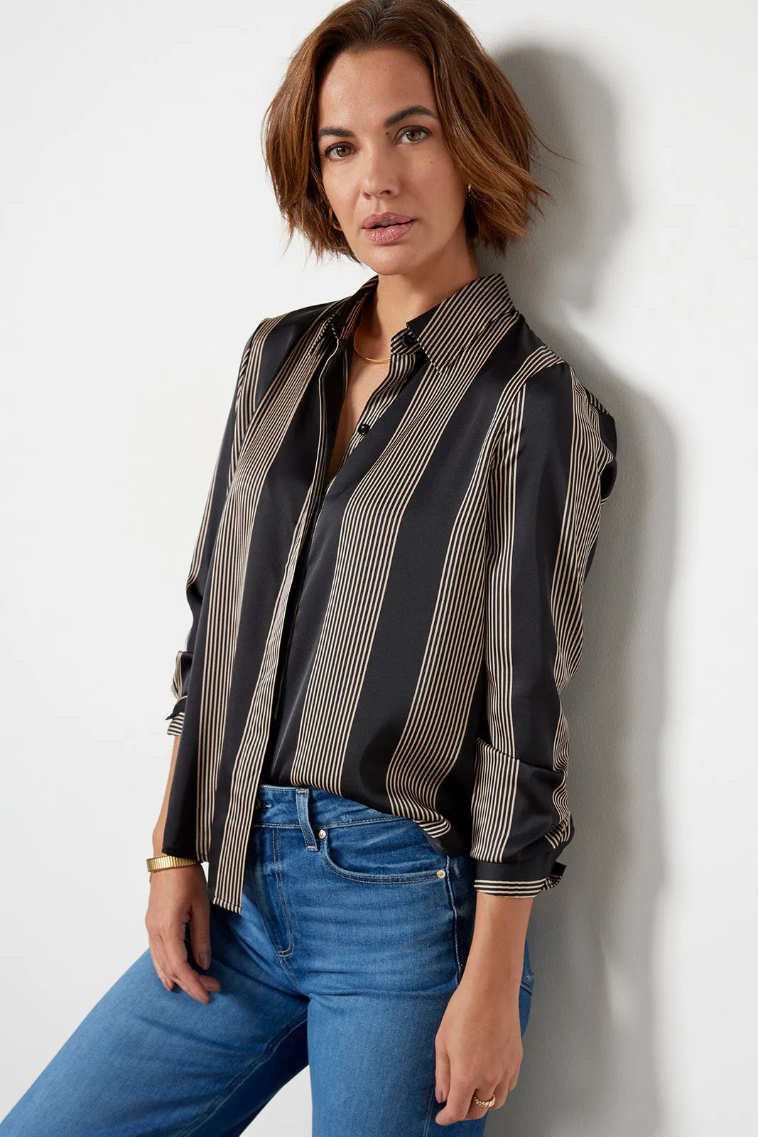 Rylee Stripe Satin Shirt