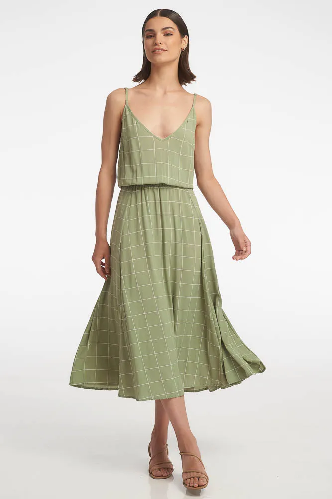 Sophia Midi Dress / Moss Tiles