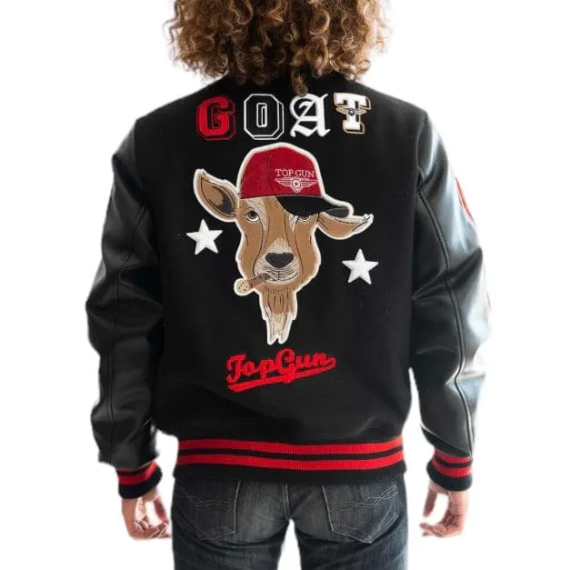 Top Gun "The Goat" Varsity Jacket (Black/Black) TGJ2349