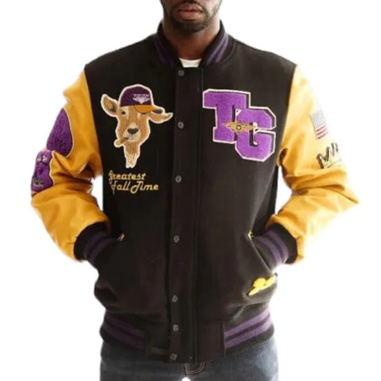 Top Gun "The Goat" Varsity Jacket (Black/Yellow) TGJ2349