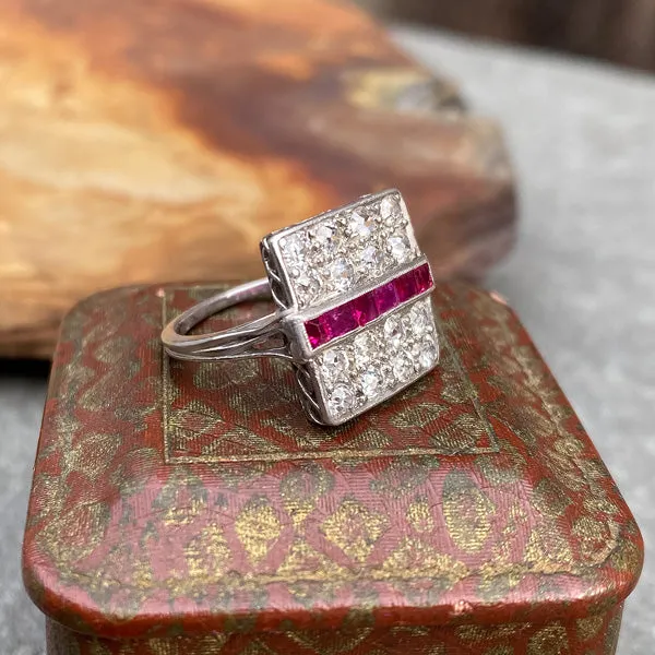 Vintage Ruby & Diamond Ring