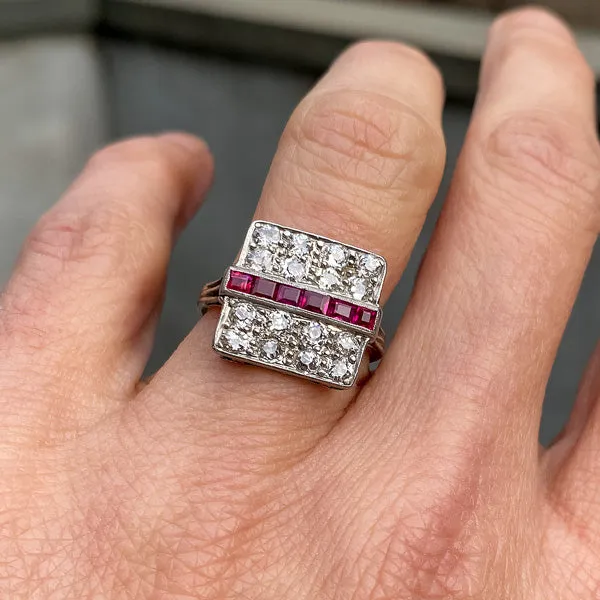 Vintage Ruby & Diamond Ring