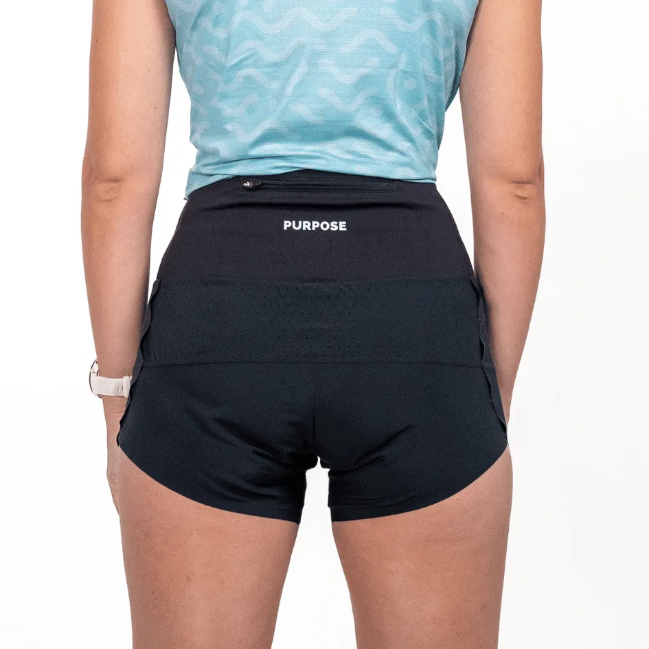 Women High Waisted Shorts (Low Side Cut) for Running & Training