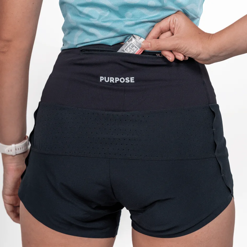 Women High Waisted Shorts (Low Side Cut) for Running & Training